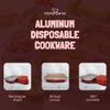 KitchenDance Disposable Aluminum Colored Baking Entree Nonstick Foil Pan Set with Lid - 8 x 5 Inches Heavy Rectangular Aluminum Cake Pans Perfect for Cakes and Casseroles, #A67P (25 Pack, Red) view 4