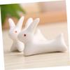 CIYODO 10Pcs Cartoon Ceramic Bunny Tableware Holder Cute Chopsticks Rest Stylish Rabbit Shape Design for Dining Portable Ink Brush Rack for Study Room Present view 2