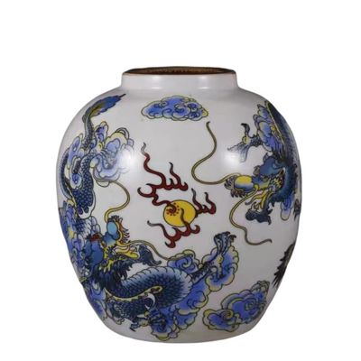 AMITVA Chinese Classic Traditional Antique Jingdezhen Chinese Porcelain Flower Vase for Home Office Decor Decorative Vase -14.5 * 15 CM
