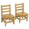 RRI Goods Kids Wooden Chair Set, Fully Assembled Youth Ladderback Wood Chairs for Children, 12" Seat Height for Ages 6-8 (Set of Two) view 1