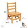 RRI Goods Kids Wooden Chair Set, Fully Assembled Youth Ladderback Wood Chairs for Children, 12" Seat Height for Ages 6-8 (Set of Two) view 2
