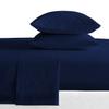 AHJ Beddings Comforter Set 7 Piece Bed in a Bag with 500GSM Comforter and 26 inch Deep Pocket Sheet Set - 600 Thread Counts, 100% Egyptian Cotton - RV/Short Queen Size, Navy Blue Solid view 3