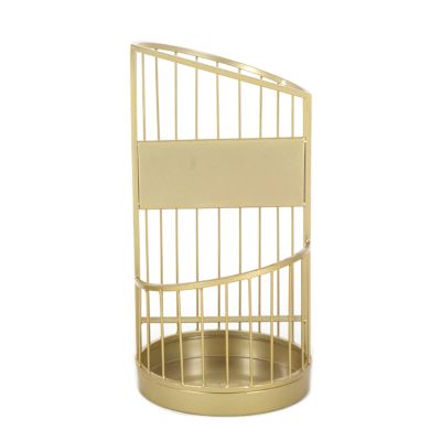 Fodalob Umbrella Stand Holder Metal Iron Umbrella Bucket for Hotel Bench Lobby Moisture - 3 Colors Commercial Freestanding Umbrella Holder (Color : Gold, Size : 25x55cm)