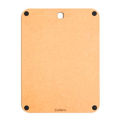 Cuisipro Fibre Wood Cutting Board with Silicone Feet, 12 x 9 x 0.25inch,Natural/Slate