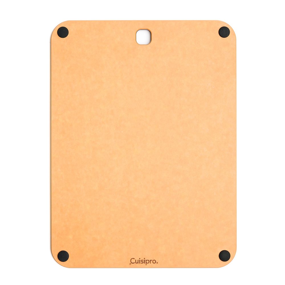 Cuisipro Fibre Wood Cutting Board with Silicone Feet, 12 x 9 x 0.25inch,Natural/Slate