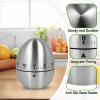 Stainless Steel Egg Timer, 60mins Count Down Rotating Kitchen Timer Mechanical Timer with Non Slip Base for Home Baking Student view 3