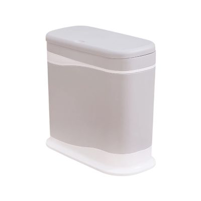 DYPASA Wastepaper Basket Press-Type Trash Can with Cover Simple Household Trash Can Bedroom Kitchen Bathroom Trash Can Multi-Functional Garbage Can Garbage Can (Color : 1)