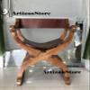 ARTIZANSTORE Antique Medieval Savonarola Arm Chair Home and Office Decor Wooden Furniture view 2