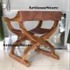 ARTIZANSTORE Antique Medieval Savonarola Arm Chair Home and Office Decor Wooden Furniture view 4