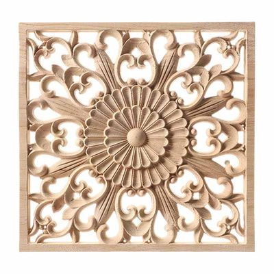 Wood Carved Corner Onlay Applique Unpainted Frame Cupboard Cabinet Decal for Home Furniture Decoration,F5,14