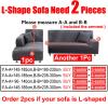 MIPOPS Sofa Slipcover, Waterproof Jacquard Sofa Covers 1/2/3/4 Seats Solid Couch Cover L Shaped Sofa Cover Protector Bench Covers(E,4 SEAT (235-300CM)) view 3