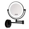 Household Bathroom Mirror Mirror Wall Mounted, Round Makeup Mirror 360 Rotation, Makeup, Shaving, Face Care (Color : Black) view 1