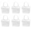 Pertion 6 Pack Small Canvas Tote Bags, 9 x 8 x 4 inches Cute Bags with Handles Reusable Sturdy Little Gift Bags for Small Items (White) view 1