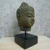 Buddha Head Statue on Stand, Stone Handcarved Sculpture, Book End Home Decor, Housewelcoming Party Gift Idea, Balinese Handmade Craft view 3