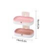 Bar Soap Dish/Soap Saver Double-layer Soap Dish Creative Suction Cup Wall-mounted, Bathroom Soap Box Can Be Wall-mounted or Placed on the Countertop Soap Dishes/Soap Holder ( Color : Yellow+Pink ) view 2