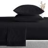 AHJ Beddings Comforter Set 7 Piece Bed in a Bag with 300GSM Comforter and 8 inch Deep Pocket Sheet Set - 600 Thread Counts, 100% Egyptian Cotton - Full Size, Black Solid view 3