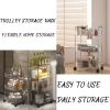 3-Tier Acrylic Bar Cart, Storage Rolling Cart with Wheels, Multi-Layer Storage, 40x29x70cm, Stainless Steel Handle, Crevice Storage, Can Place Toiletries, Cosmetics, Beverages view 2