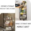 3-Tier Acrylic Bar Cart, Storage Rolling Cart with Wheels, Multi-Layer Storage, 40x29x70cm, Stainless Steel Handle, Crevice Storage, Can Place Toiletries, Cosmetics, Beverages view 3