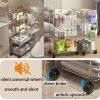 3-Tier Acrylic Bar Cart, Storage Rolling Cart with Wheels, Multi-Layer Storage, 40x29x70cm, Stainless Steel Handle, Crevice Storage, Can Place Toiletries, Cosmetics, Beverages view 4