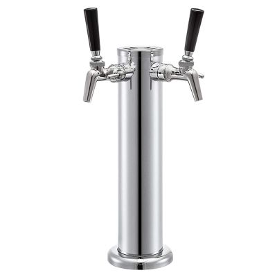 RGWYGCG Stainless Steel Beer Tower,Kegerator Tower,Beer Tower,Single Tap Draft Beer Kegerator Tower,Stainless Steel Double Faucet Draft Beer Tower for Home Brewing,Double Faucet Not Assembled