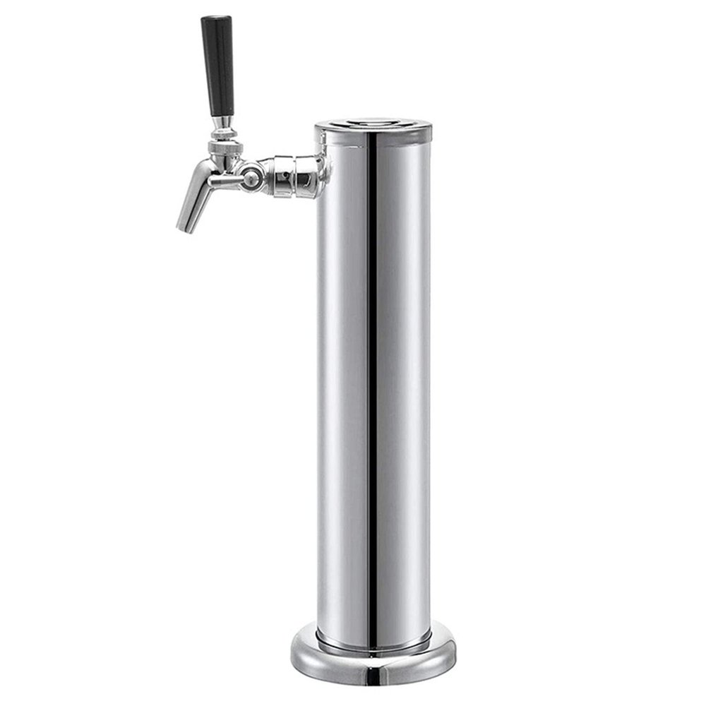 RGWYGCG Stainless Steel Beer Tower,Kegerator Tower,Beer Tower,Single Tap Draft Beer Kegerator Tower,Stainless Steel Double Faucet Draft Beer Tower for Home Brewing,Single Faucet Not Assembled