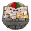 Ebros Gift Whimsical Mr and Mrs Dwarf Gnome Couple by Window Ledge Balcony Wall Decor Plaque 'Gnome' Place Like Home Figurine Fantasy Gnomes Fairy Garden Home Decor view 1