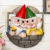 Ebros Gift Whimsical Mr and Mrs Dwarf Gnome Couple by Window Ledge Balcony Wall Decor Plaque 'Gnome' Place Like Home Figurine Fantasy Gnomes Fairy Garden Home Decor view 2