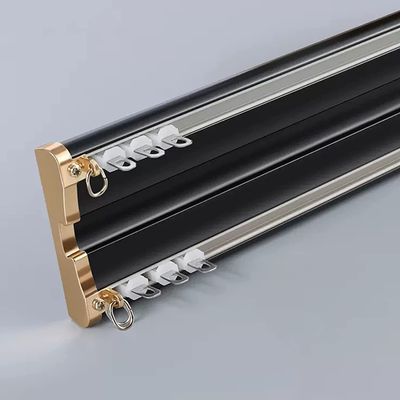 Ceiling Curtain Track Hospital Curtain RV Curtain Double Curtain Track Ceiling Mount with Screw Kit, Heavy Duty Drapery Rail System for Living Room/Bay Window/Indoor Balcony, Gold/Pink/White/Gray/Blac
