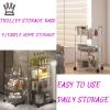 ROFBIHG Modern Simple Transparent Acrylic Bedside Table,3-Tier Bedroom Side Table, 40x29x70cm, Universal Pulley, Daily Storage, Easy to Install, Clean Bathroom Kitchen Laundry Tight Places view 2