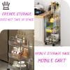 ROFBIHG Modern Simple Transparent Acrylic Bedside Table,3-Tier Bedroom Side Table, 40x29x70cm, Universal Pulley, Daily Storage, Easy to Install, Clean Bathroom Kitchen Laundry Tight Places view 3