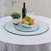 Glass lazy susan Rotating Serving Plate,Round turntable tray, dessert cake stand,Transparent (Size : 90cm/35in) view 2