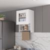 Tuhome Balboa Wall Cabinet with Single Glass Door, Interior Storage Shelf, Open Lower Shelf and Integrated Towel Bar, Space-Saving Mounted Organizer for Kitchen Essentials and Everyday Use view 2