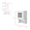 Tuhome Balboa Wall Cabinet with Single Glass Door, Interior Storage Shelf, Open Lower Shelf and Integrated Towel Bar, Space-Saving Mounted Organizer for Kitchen Essentials and Everyday Use view 3