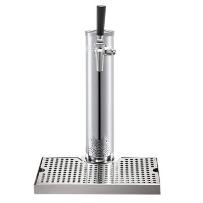 RGWYGCG Stainless Steel Beer Tower,Kegerator Tower,Beer Tower,Single Tap Draft Beer Kegerator Tower,Stainless Steel Double Faucet Draft Beer Tower for Home Brewing,Single Faucet Set+Drip Tray
