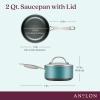 Anolon Achieve Hard Anodized Nonstick Sauce Pan with Lid, 2 Quart, Teal view 2