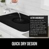 GORILLA GRIP Ultra Water Absorbent Microfiber Dish Drying Mat, 18x24, Quick Dry Thick Mesh, Slip Resistant Pad for Sink Dishes or Under Rack, Kitchen Counter Accessories, Machine Wash Mats, Black view 3