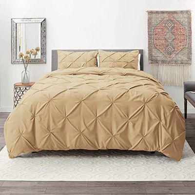 Dainty Homes > Full XL Comforter (82''X86'') 100% Egyptian Cotton 500 TC, 400 GSM Light Soft Filling Down Alternative 3 Pieces Duvet Insert for All Season Solid Beige