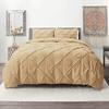 Dainty Homes > Full XL Comforter (82''X86'') 100% Egyptian Cotton 500 TC, 400 GSM Light Soft Filling Down Alternative 3 Pieces Duvet Insert for All Season Solid Beige view 1