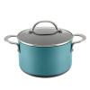 Anolon Achieve Hard Anodized Nonstick Saucepot with Lid, 4 Quart, Teal view 1