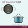 Anolon Achieve Hard Anodized Nonstick Saucepot with Lid, 4 Quart, Teal view 2