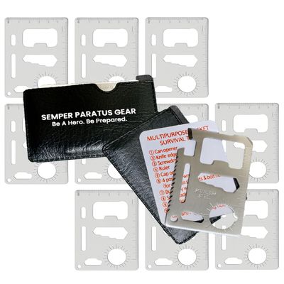 10x Gifts for Men 14 in 1 Multitool wallet pocket card - multi-tool Easy carry Handy bottle, jar, can opener - Holiday Christmas Stocking Stuffers for employees, team or group | Semper Paratus Gear