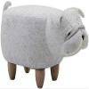 FEHUN Ottoman Footrest Stool Animal Ottoman Footstool with Removable Cover, Upholstered Ride-on Ottoman Stool with Vivid Adorable Animal for Kids and Adults (Color : White) view 1