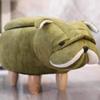 FEHUN Ottoman Footrest Stool Animal Ottoman Footstool with Removable Cover, Upholstered Ride-on Ottoman Stool with Vivid Adorable Animal for Kids and Adults (Color : White) view 2