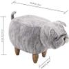 FEHUN Ottoman Footrest Stool Animal Ottoman Footstool with Removable Cover, Upholstered Ride-on Ottoman Stool with Vivid Adorable Animal for Kids and Adults (Color : White) view 3