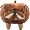 FEHUN Ottoman Footrest Stool Animal Ottoman Footstool with Removable Cover, Upholstered Ride-on Ottoman Stool with Vivid Adorable Animal for Kids and Adults (Color : White) view 4