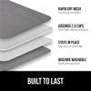 GORILLA GRIP Ultra Water Absorbent Microfiber Dish Drying Mat, 18x24, Quick Dry Thick Mesh, Slip Resistant Pad for Sink Dishes or Under Rack, Kitchen Counter Accessories, Machine Wash Mats, Gray view 2