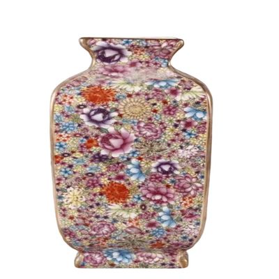 AMITVA Ceramic Colorful Vases Ginger Jar for Home Decor, Temple Jar Enamel Imitated Antique Vase Traditional Chinese Porcelain Dried Flower Vases Decoration-C high 25.5 cm