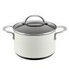 Anolon Achieve Hard Anodized Nonstick Saucepot with Lid, 4 Quart, Cream view 1