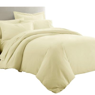Royal Tradition 8 Pieces Bed in a Bag Set: California King Size, Viscose from Bamboo, Solid Beige (Sheet Set & Duvet Cover Set) + White Down Alternative Comforter