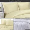Royal Tradition 8 Pieces Bed in a Bag Set: California King Size, Viscose from Bamboo, Solid Beige (Sheet Set & Duvet Cover Set) + White Down Alternative Comforter view 2